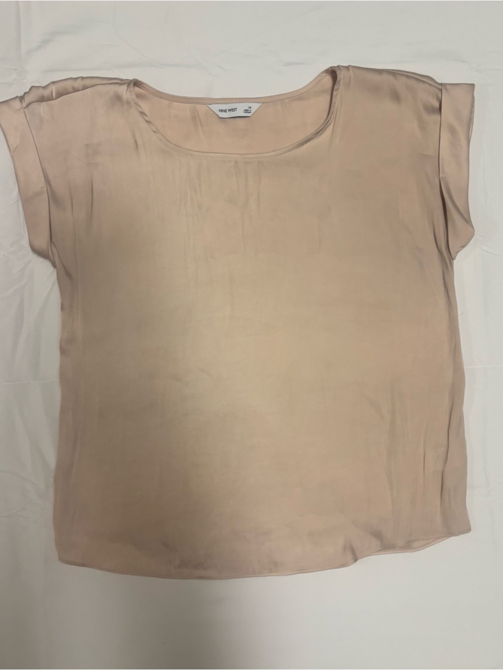 Nine West Short-Sleeve Scoop Neck Top - Blush